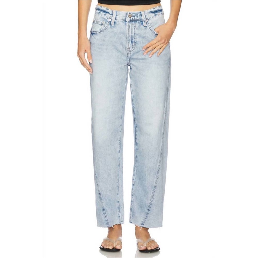 pistola Pale Blue High-Rise Straight Leg Jeans